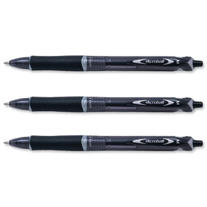 Pilot Acroball Ball Pen Tip 1.0mm Line Width 0.32mm Black Ref 020101201 [Pack 12]