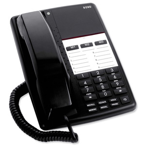 Doro Business Telephone for PBX Message-waiting 13-entry Phonebook 1 Redial Black Ref AUB200