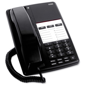 Doro Business Telephone for PBX Message-waiting 13-entry Phonebook 1 Redial Black Ref AUB200 Ident: 672D