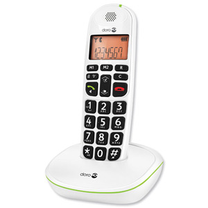 Doro PhoneEasy 100w Telephone Single Cordless Big Buttons 20-entry Phonebook 10 Caller ID Ref 100wSingle Ident: 675C