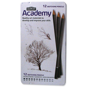 Derwent Academy Sketching Pencils 6B - 5H Ref 2301946 [Pack 12]