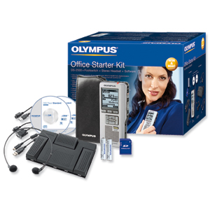 Olympus DS2500 148-303Hrs Recording and AS2400 Transcription Starter Kit USB 2GB Ref DS2500AS2400 Ident: 670G