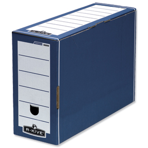 R-Kive Premium Transfer File W127xD359xH254mm Blue and White Ref 00059-FF [Pack 10] Ident: 175C