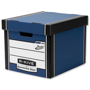 Fellowes R-Kive Premium 726 Archive Storage Box W330xD381xH298mm Blue and White Ref 7260602 [Pack 10] Ident: 175A