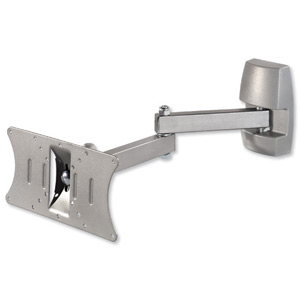 Hama LCD Wall Bracket Easy3 Steel Plate Single Arm 20 Tilt Up To 32in Screen Holds 20kg Silver Ref 11550 Ident: 729D