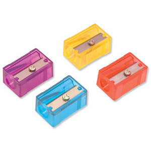 Helix Pencil Sharpener Plastic Anti-tamper Screw 1 Hole Assorted Ref Q03050 [Pack 10] Ident: 103F