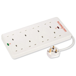 Philex Surge Protection Extension Lead Basic 8-Way 2m Ref 2008SC