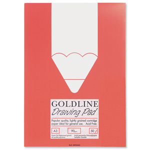 Popular Drawing Pad Acid Free Cartridge Paper 90gsm 50 Sheets A3 Ident: 49C