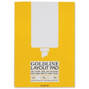 Layout Pad Bank Paper Acid Free 50gsm 80 Sheets A3 Ident: 49B