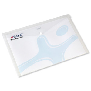 Rexel Popper Wallet Folder Polypropylene A4 Translucent White Ref 16129 [Pack 5] Ident: 196B