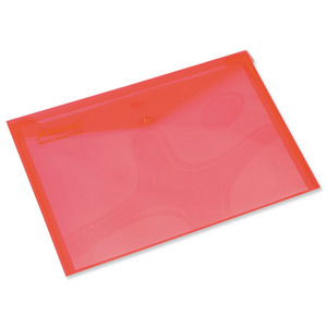 Rexel Popper Wallet Polypropylene A4 Translucent Red Ref 16129Rd [Pack 5]