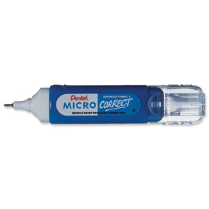Pentel Micro Correct Correction Fluid Pen Needle Point Precision Tip 12ml Fine Ref ZL31-W [Pack 12] Ident: 113D