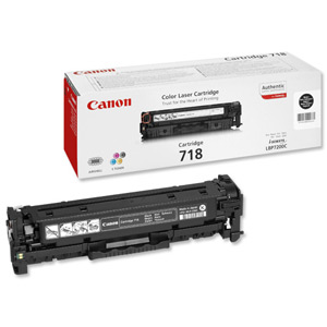 Canon CRG-718BK Laser Toner Cartridge Page Life 3400pp Black Ref 2662B002 Ident: 799E