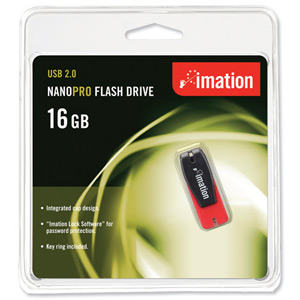 Imation Nano Pro Flash Drive USB 2.0 for MacOS9 or Windows 10000 Write Cycles 16GB Ref i24247 Ident: 779A