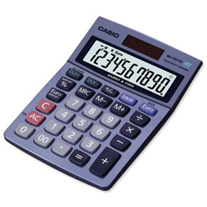 Casio MS100TER Desktop Calculator Battery/Solar Power 10 Digit Tax Key Ref MS100TER Ident: 663H