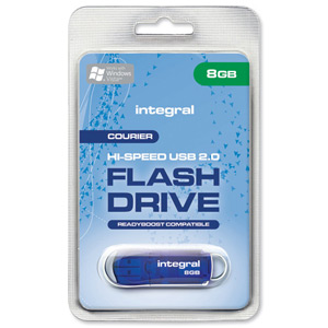 Integral Courier Flash Drive with LED Light USB 2.0 Read 12MB/s Write 3MB/s 8GB Ref INFD8GBCOU Ident: 777B
