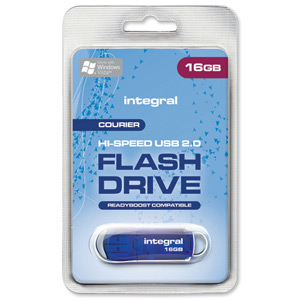 Integral Courier Flash Drive with LED Light USB 2.0 Read 12MB/s Write 3MB/s 16GB Ref INFD16GBCOU Ident: 777B