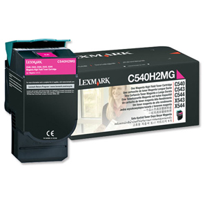 Lexmark Laser Toner Cartridge High Yield Page Life 4000pp Magenta Ref C544X1MG Ident: 825F