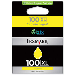 Lexmark No. 100XL Return Program Inkjet Cartridge High Yield Page Life 600pp Yellow Ref 14N1071E Ident: 823I
