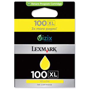 Lexmark No. 100XL Return Program Inkjet Cartridge High Yield Page Life 600pp Yellow Ref 14N1071E