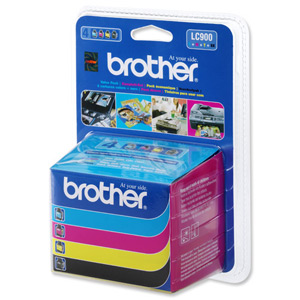Brother Inkjet Cartridge Value Pack Page Life 12000pp Black/Cyan/Magenta/Yellow Ref LC900VALBP [Pack 4]