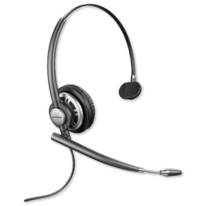 Plantronics EncorePro Headset Monaural Corded with Echo Control Wideband Audio for VOIP Ref 78712-02 Ident: 676B