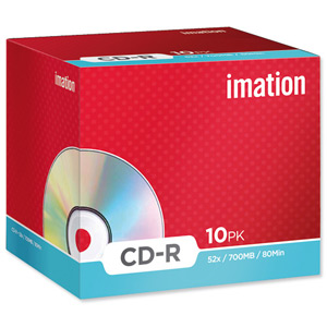 Imation CD-R 52x Speed Write Once Case 80 min 700MB Ref i18644 [Pack 10] Ident: 780B