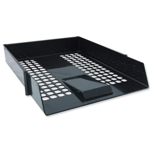 Avery Basics Letter Tray Stackable Versatile A4 Foolscap W278xD390xH70mm Black Ref 1132BLK Ident: 326I