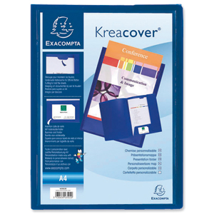 Exacompta Kreacover Presentation Folder Polypropylene A4 Blue Ref 43502E [Pack 30] Ident: 201F