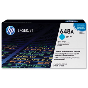 Hewlett Packard [HP] No. 648A Laser Toner Cartridge Page Life 11000pp Cyan Ref CE261A Ident: 818I