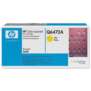 Hewlett Packard [HP] No. 502A Laser Toner Cartridge Page Life 4000pp Yellow Ref Q6472A