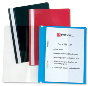 Rexel Data Flat File PVC A4 Black Ref 12600BK [Pack 25]