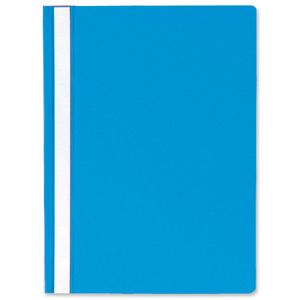 Rexel Report Flat File Lightweight Polypropylene with Indexing Strip A4 Blue Ref 12602BU [Pack 25] Ident: 202D