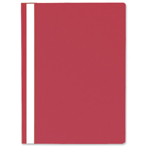 Rexel Report Flat File Lightweight Polypropylene with Indexing Strip A4 Red Ref 12602RD [Pack 25] Ident: 202D