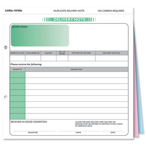 Sigma Delivery Note Business Form 3 Part Set 215x203mm Ref SD3 [Pack 50] Ident: 21C