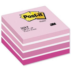 Post-it Note Cube Pad of 450 Sheets 76x76mm Pastel Pink Ref 2028P Ident: 64B