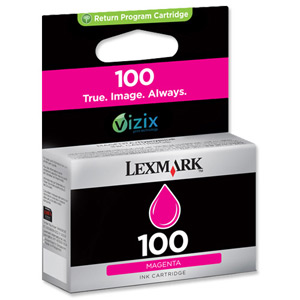 Lexmark No. 100 Inkjet Cartridge Return Program Page Life 200pp Magenta Ref 14N0901E