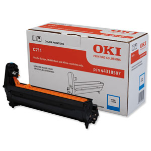 OKI Laser Drum Unit Page Life 20000pp Cyan Ref 44318507