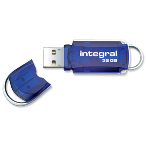 Integral Courier Flash Drive with LED Light USB 2.0 Read 12MB/s Write 3MB/s 32GB Ref INFD32GBCOU