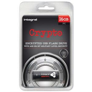 Integral Crypto USB Drive Password-protected Rugged Casing 16GB Black Ref INFD16GBSPLCRYPTO