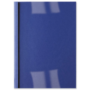 GBC Thermal Binding Covers 1.5mm Front PVC Clear Back Leathergrain A4 Royal Blue Ref IB451003 [Pack 100] Ident: 710H