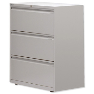 Bisley Side Filing Cabinet 3-Drawer W800xD470xH997-1021mm Goose Grey Ref SF3N Ident: 460A