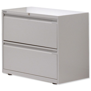 Bisley Side Filing Cabinet 2-Drawer W800xD470xH693-717mm Goose Grey Ref SF2N Ident: 460A