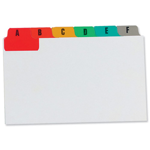 Guide Cards Reinforced A-Z 127x76mm White with Tabs Multicoloured