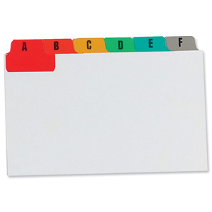 Guide Cards Reinforced A-Z 127x76mm White with Tabs Multicoloured Ident: 342D