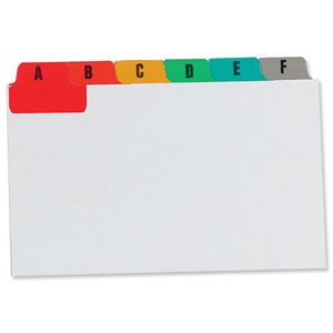 Guide Cards Reinforced A-Z 152x102mm White with Tabs Multicoloured