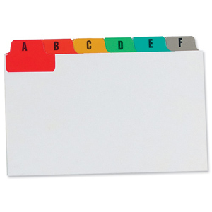 Guide Cards Reinforced A-Z 152x102mm White with Tabs Multicoloured Ident: 342D