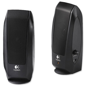 Logitech S120 Speakers with Headphone Jack and 3.5mm Plug Black Ref 980-000011 Ident: 741G