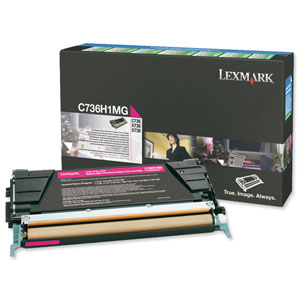 Lexmark Laser Toner Cartridge Page Life 10000pp Magenta Ref C736H1MG Ident: 825G