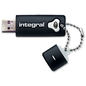 Integral Splash Flash Drive Rubberised Casing USB 2.0 with Software 8GB Black Ref INFD8GBSPLBK Ident: 778F